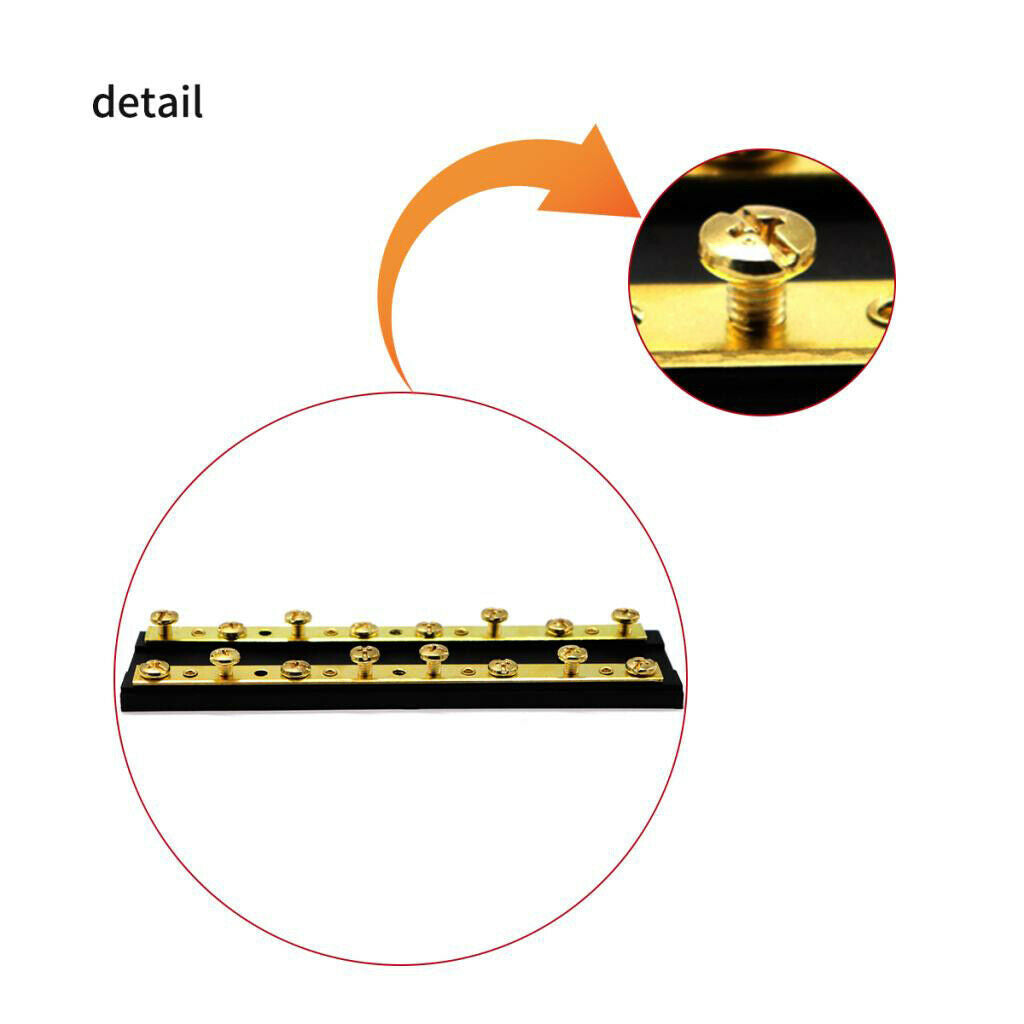 60A DC 32V Dual Brass Bus Bar Power Distribution Block with 16 Terminals