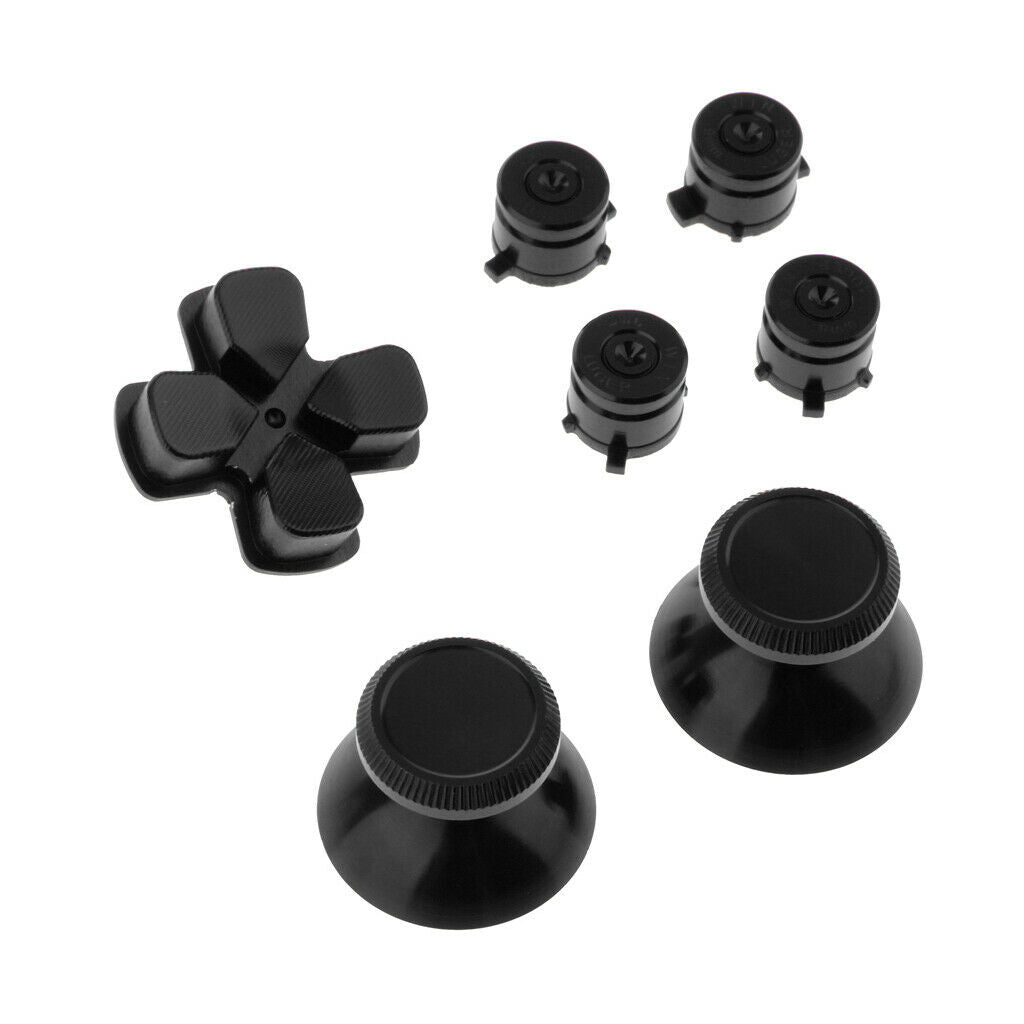7x Metal PS4 Controller Modding Set D-pad Thumbstick Joystick Button Black