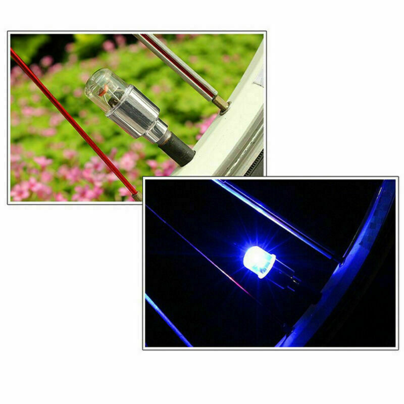 4pcs Car Auto Blue Wheel Tire Tyre Air Valve Stem LED Light Caps Cover Accessory