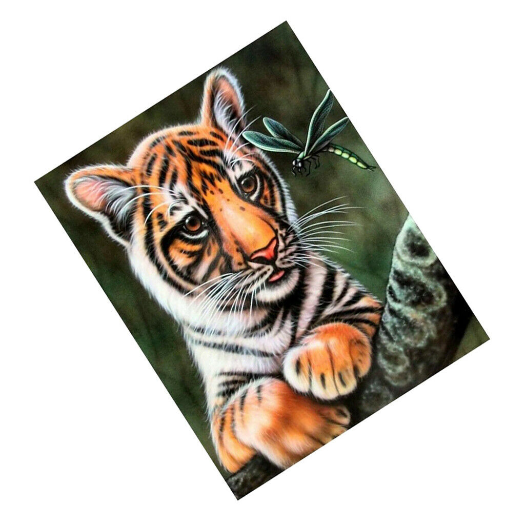 Tiger Dragonfly DIY 5D Diamond Painting Embroidery Cross Stitch Kit