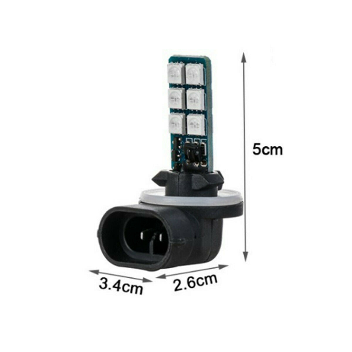 2 Pack 881 5050 Colourful LED RGB Car Headlight Fog Lights Lamp Bulb Accessories