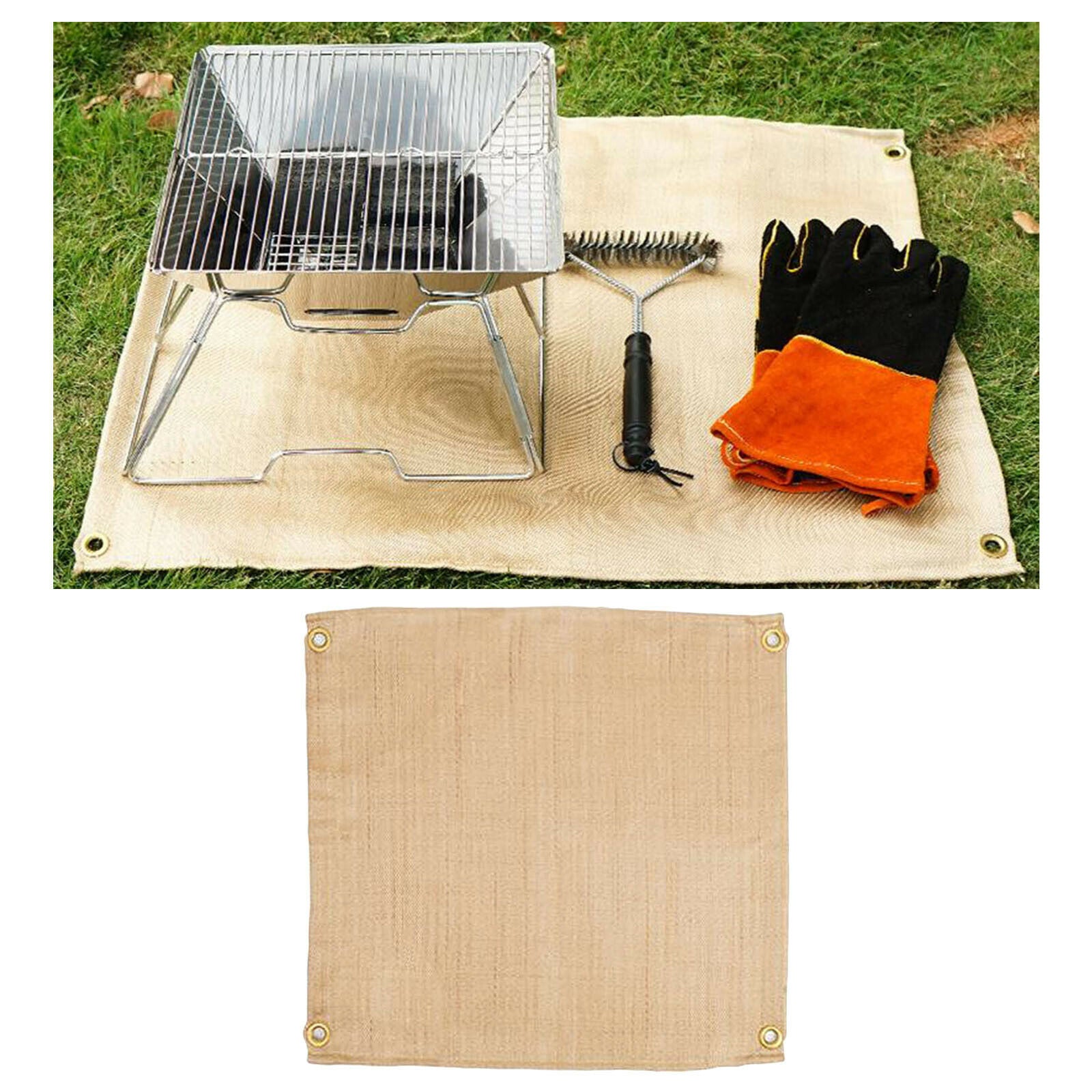 Fireplace BBQ Grill Mat Blanket Pad Floor Fireproof Rug Outdoor Cushion S