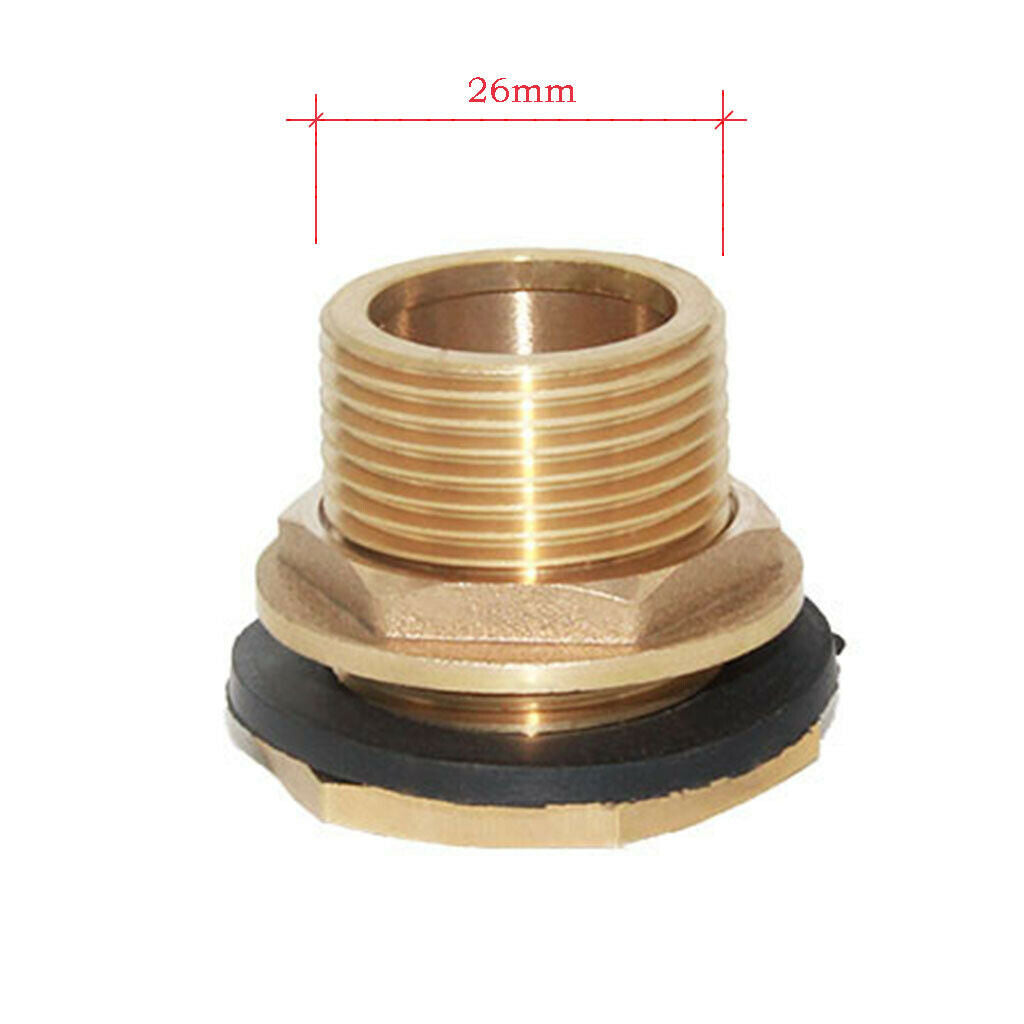 3x Brass Water Tank Hose Connector Cistern Pipe Connector Joiner DN20, 3/4