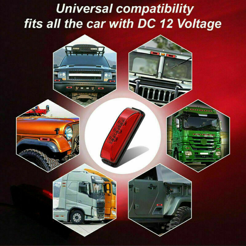 4X Amber 3-LED Side Marker Lights RV Truck Trailer Clearance Light Waterproof