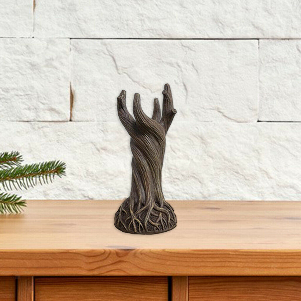 Ancient Tree Stump Shape Vase Desktop Flower Pot Sculpture Shelf Ornament