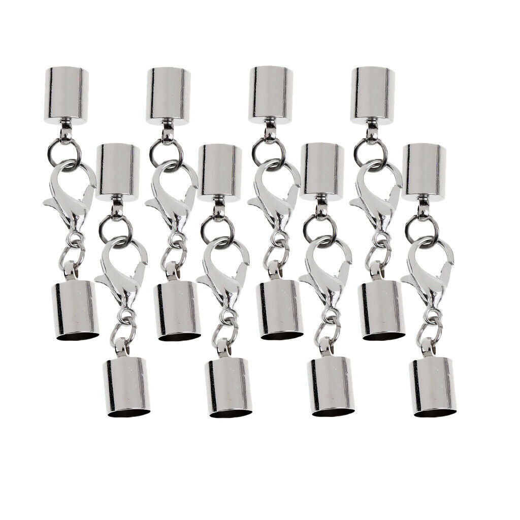 8pcs Leather Cord Ends Lobster Clasp for Leather
