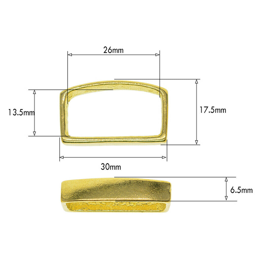 6 Pcs 26mm Brass Keeper Loop  Leather Belts Keepers Loops for DIY Strap