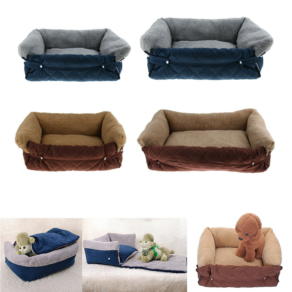 New Cat Dog Puppy Kennel Pet Sofa Nest Winter Warm Sleeping Bed Blue M