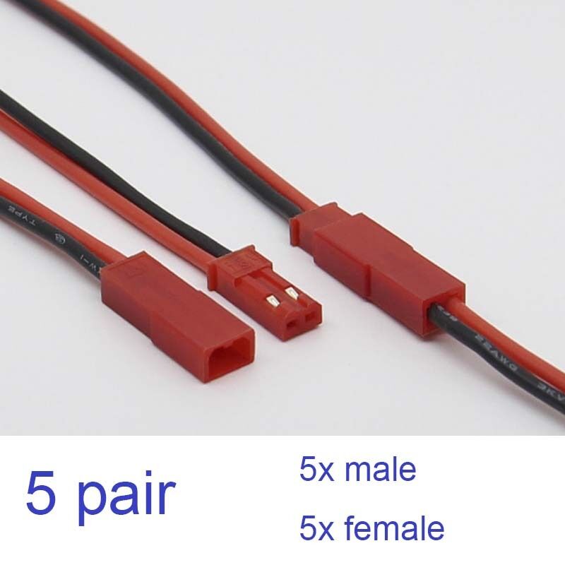 10x JST SM 2Pins 2P Female Male Plug Connector Wire Cable For LED Strip 100mm