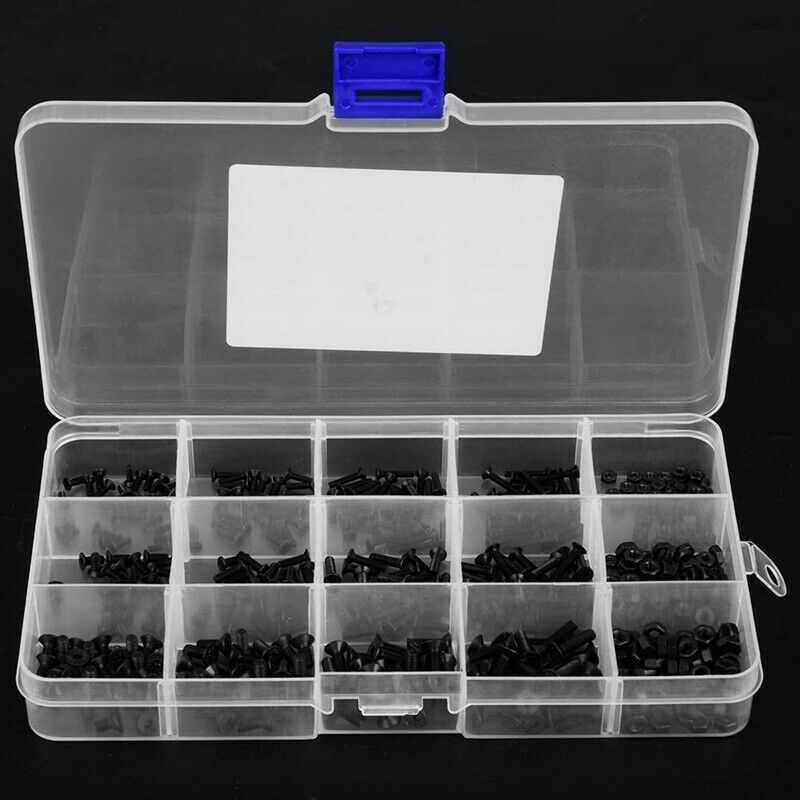 Hex Countersunk Screw 481 Pcs Carbon Steel Hexagonal Countersunk Screw Nut KitZ6
