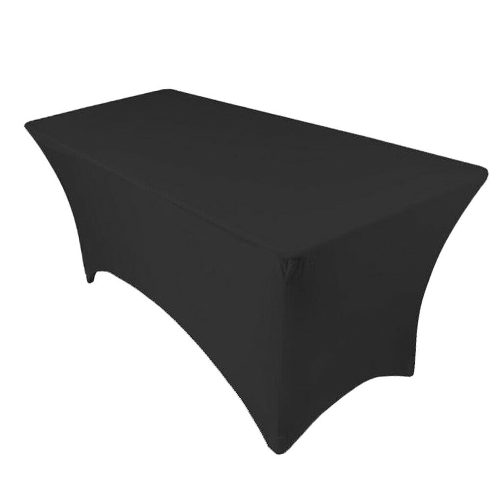 Fitted Polyester Tablecloth Rectangular Stretch Tablecloth Black