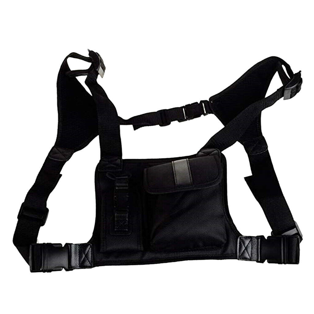 Radio chest strap chest front pocket holster vest rig for radio