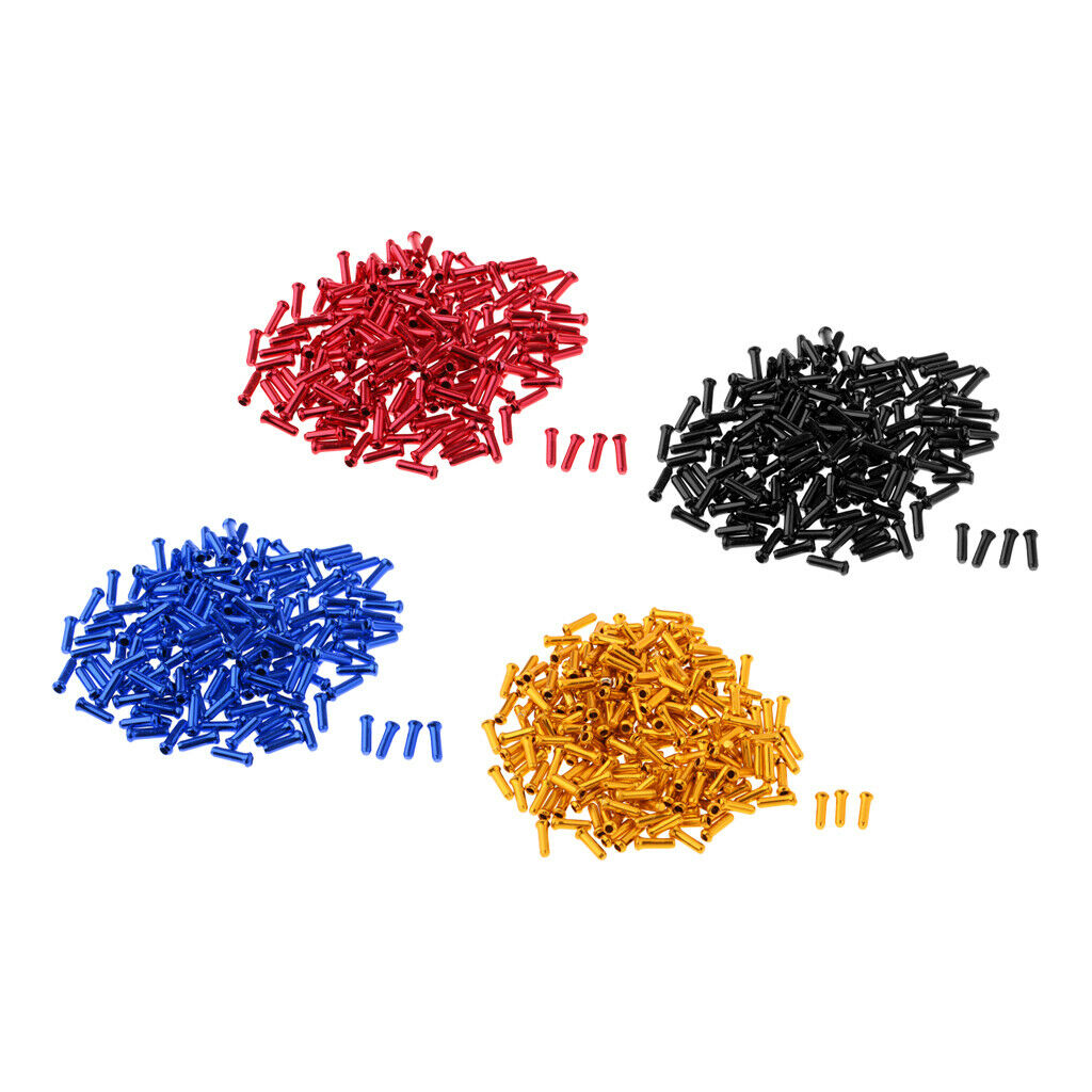 500Pcs Bike Brake Cable End Tips Gear Inner Cable   Crimp Accessory Red