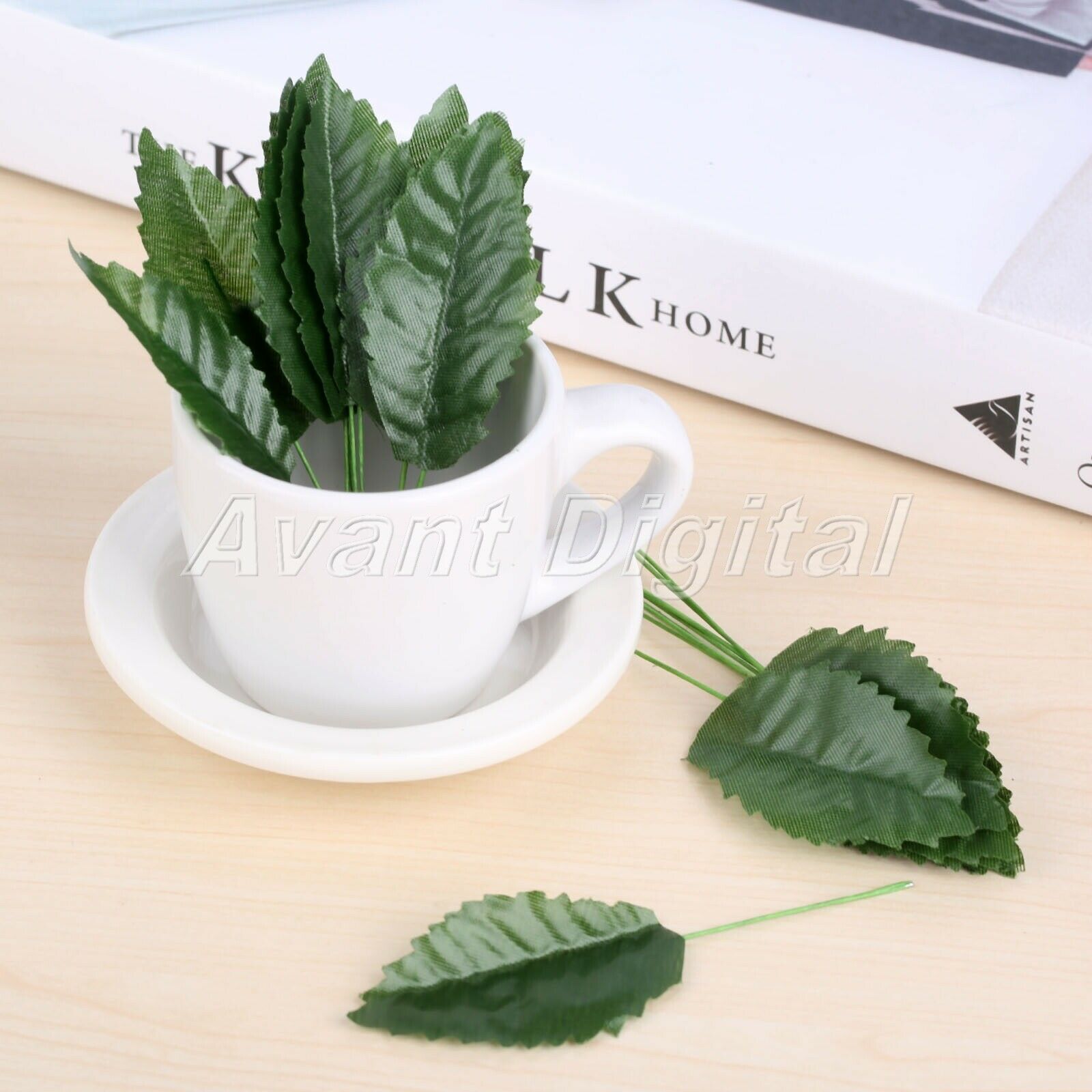 Decoration Artificial Flowers Silk Leaf Christmas DIY Crafts Floral Leaves 50Pcs