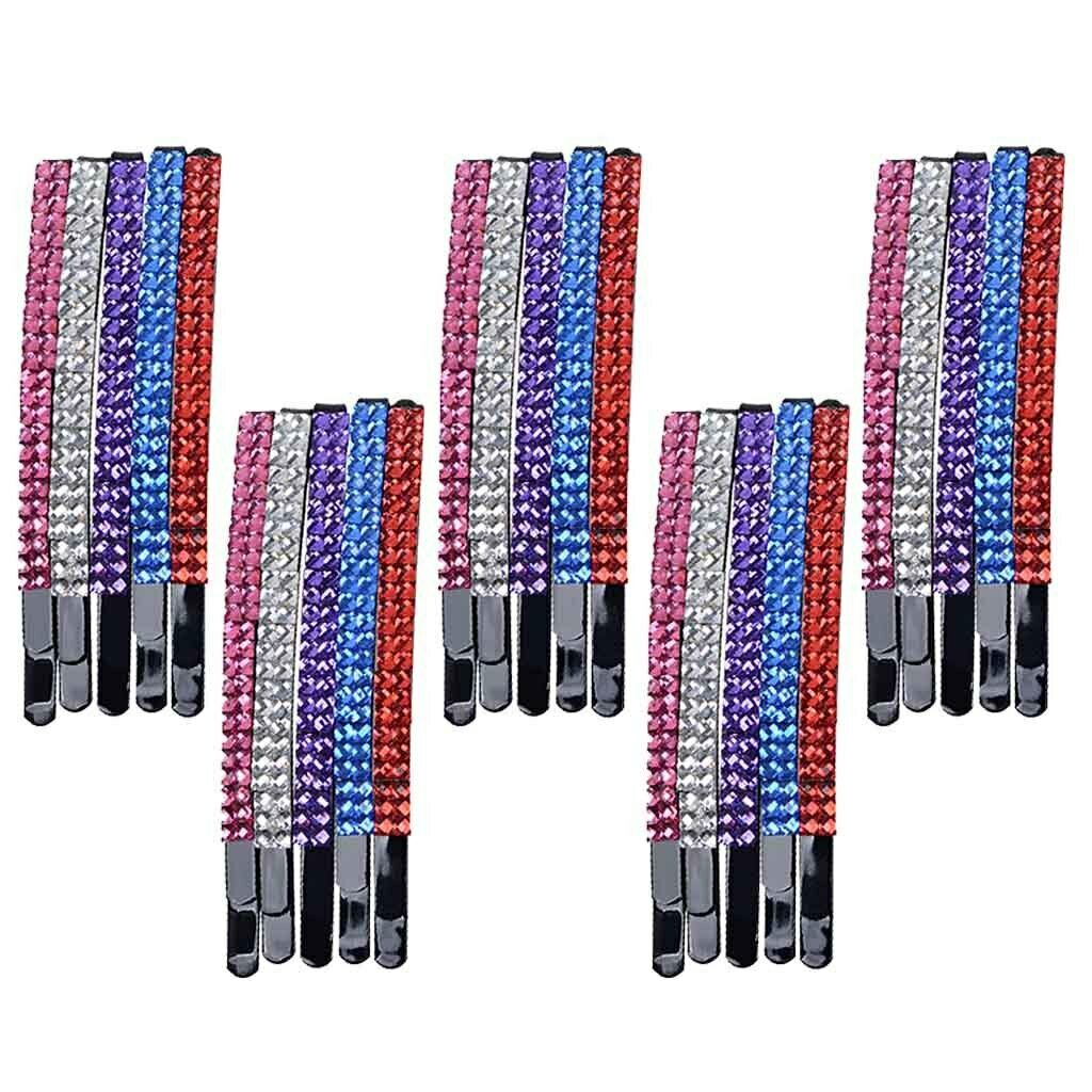 20 Pieces Rhinestone Decorative Pins Barrettes Updo Hair Clip Colorful