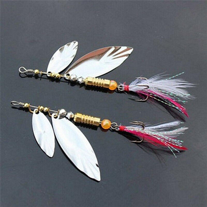 Hook Treble Spinner Bait Tackle Lures Sequins Spoon Feather Fishing Paille.l8
