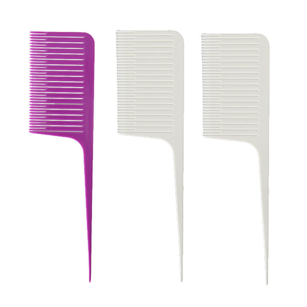 3x Plastic Highlight Foiling Hair Combs Weaving Hair Salon Styling Combs