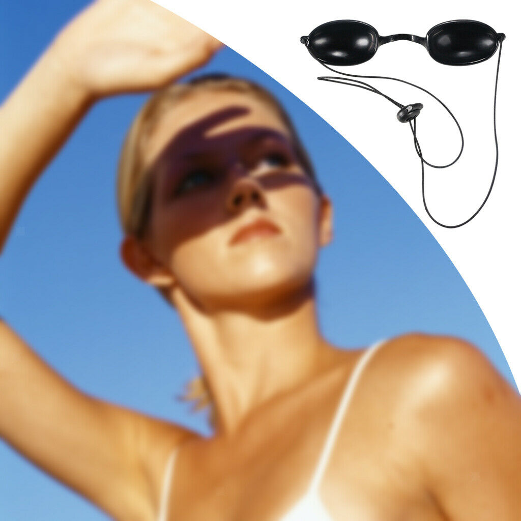 Flex Soft Tanning Bed Goggles Eye Protection UV Glasses Eyeshields Black TPU