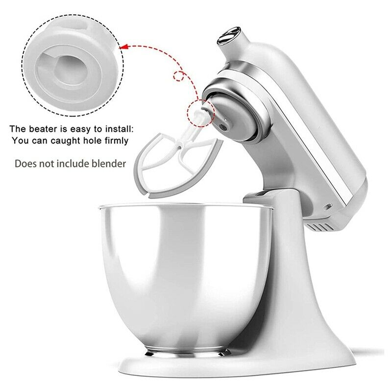 5QT Flat Beater for KitchenAid Stand Mixer Bowl Scraper,Paddle Replacement AB2H6