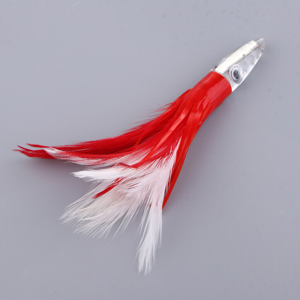 2pcs 14cm Squid Skirt Lure Bait 32g Feather Trolling Lure Outdoor Saltwater