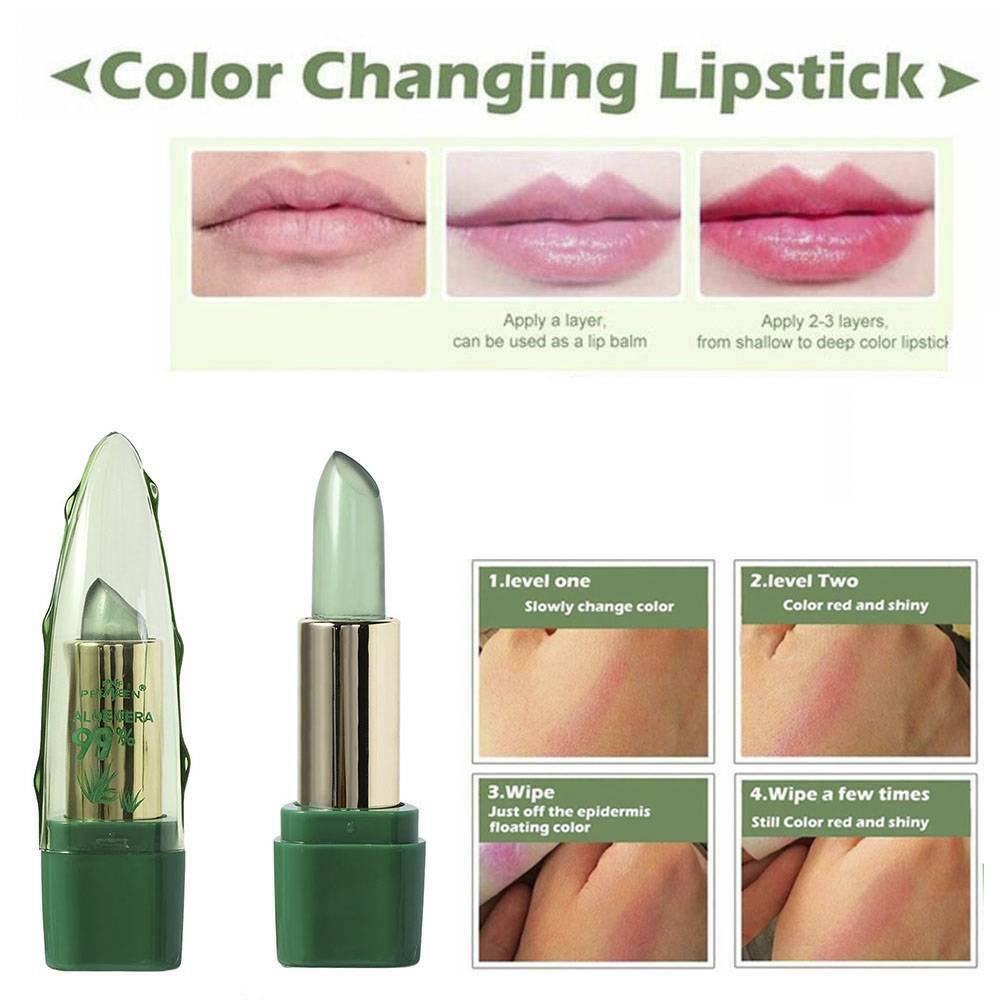 Womens Aloe Vera Lip Color Mood Changing Long Lasting Moisturizing Lipstick AU