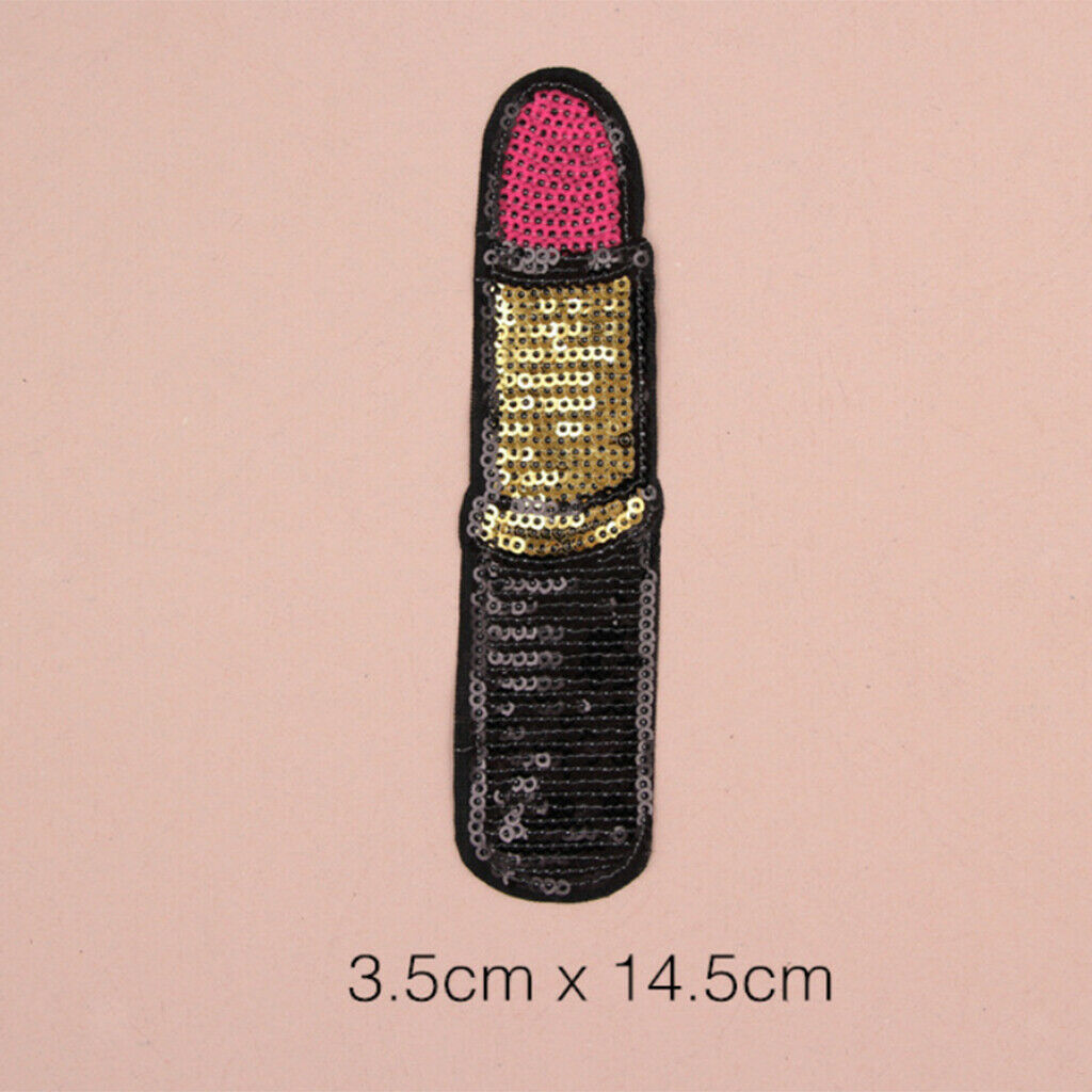 4pcs Sequin Makeup Embroideried Iron Sew on Patches Applique Garment Decor