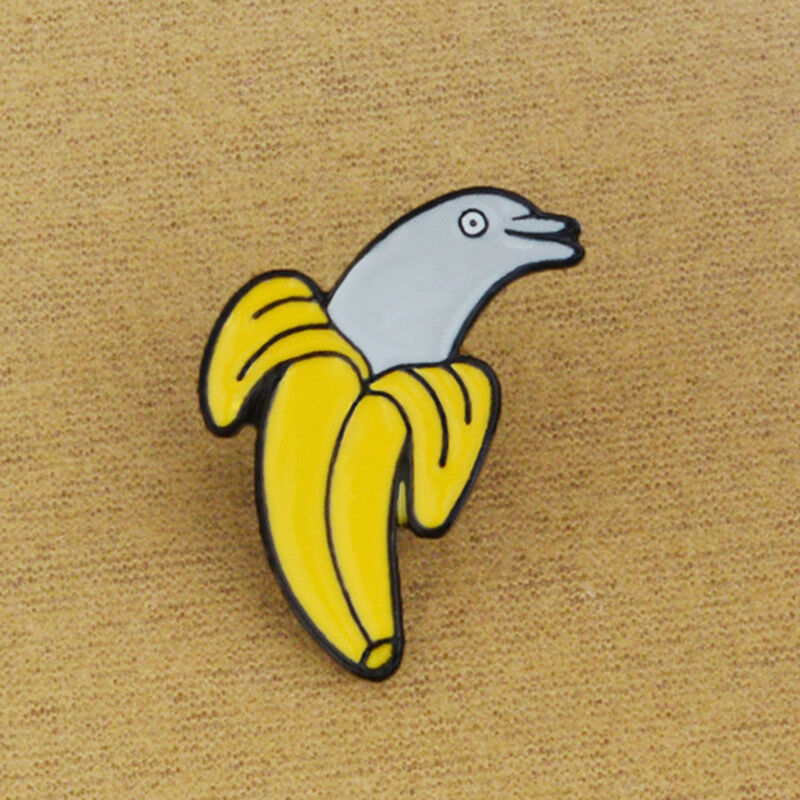 Cute Enamel Banana Dolphin Brooch Pin Shirt Collar Pin Breastpin Jewelry G.l8