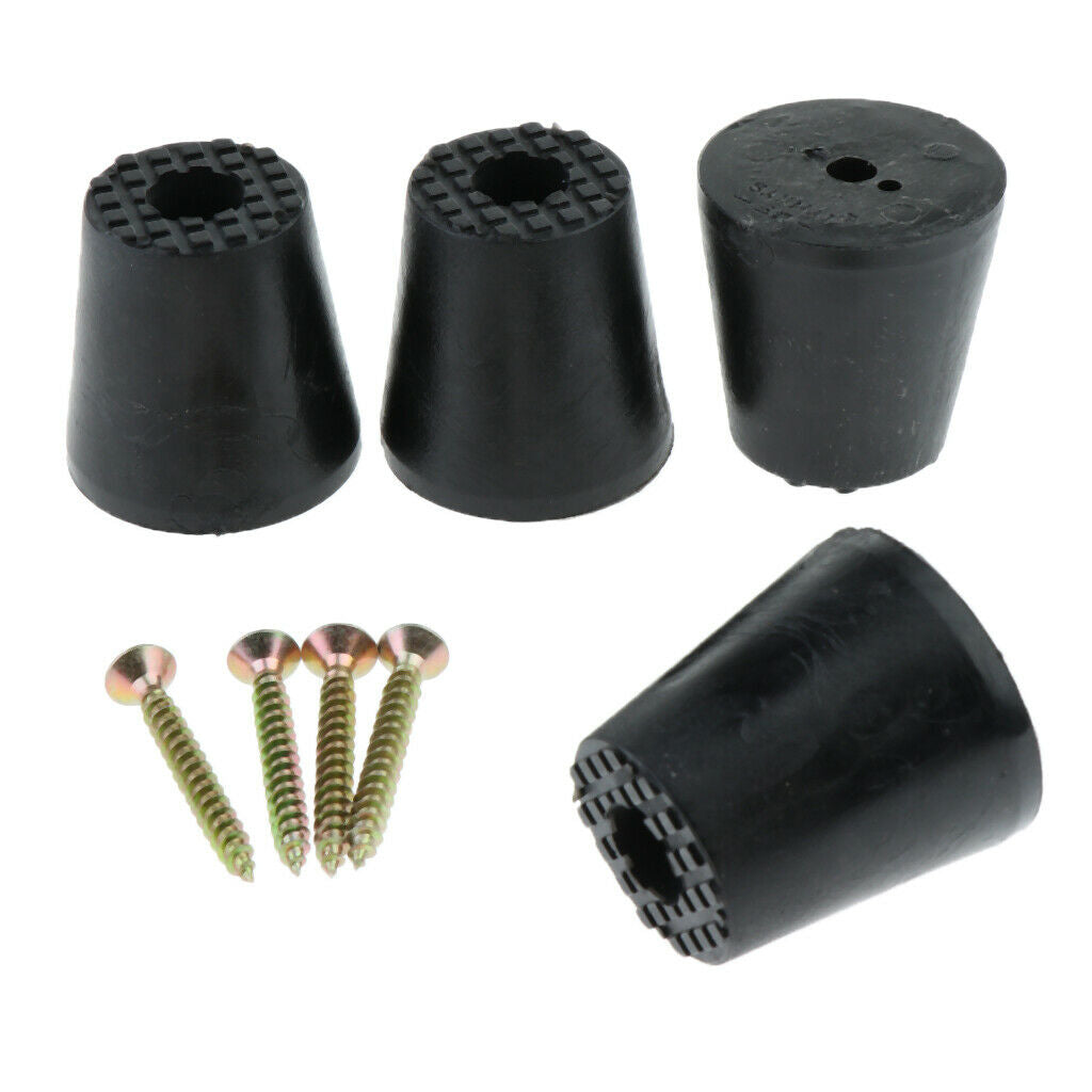 4xNon-skid Rubber Feet Pad for Table Desk Chair Kitchen Furnitures w/ Screws