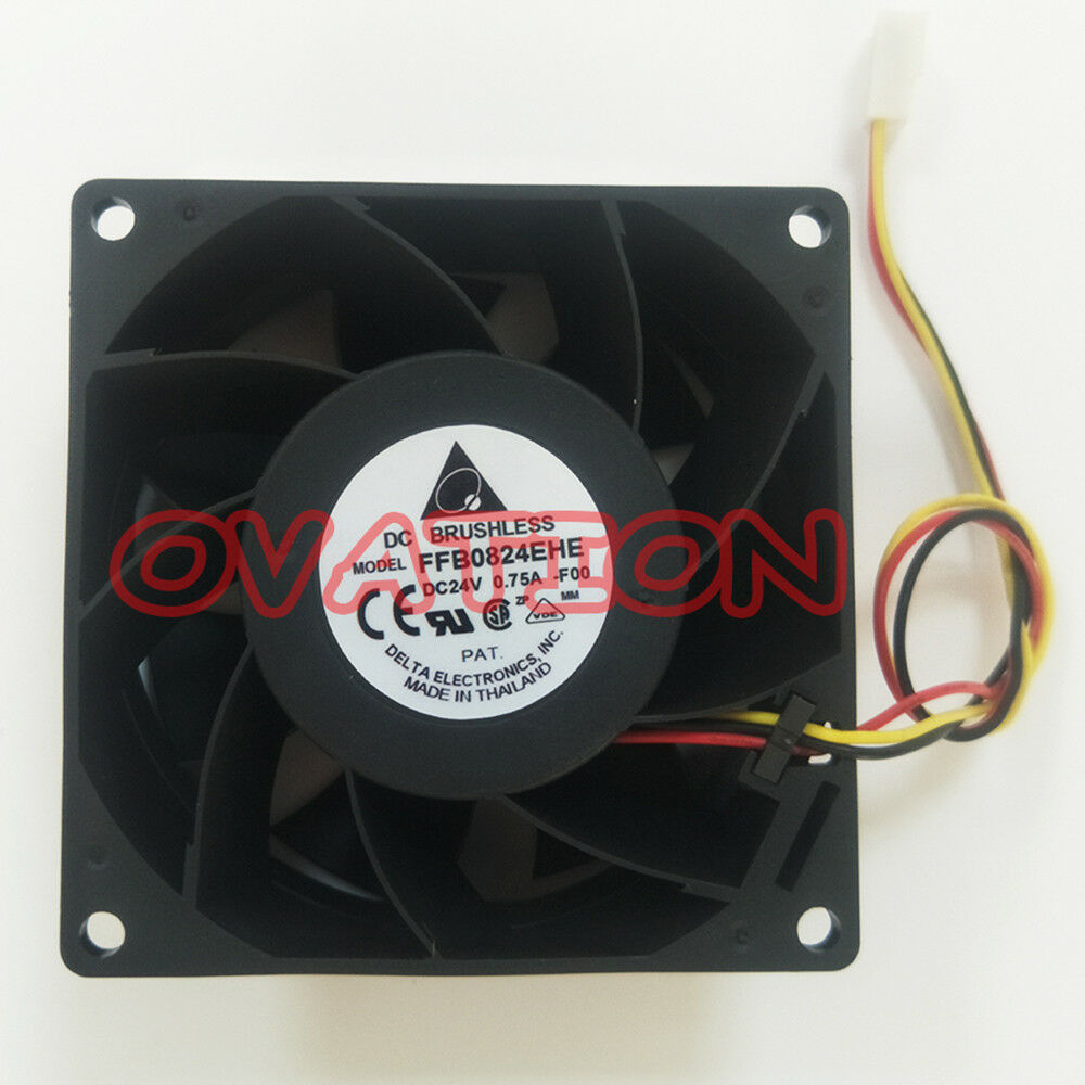 For Delta FFB0824EHE -F00 8038 8cm 80mm DC 24V 0.75A 3-pin server inverter fan