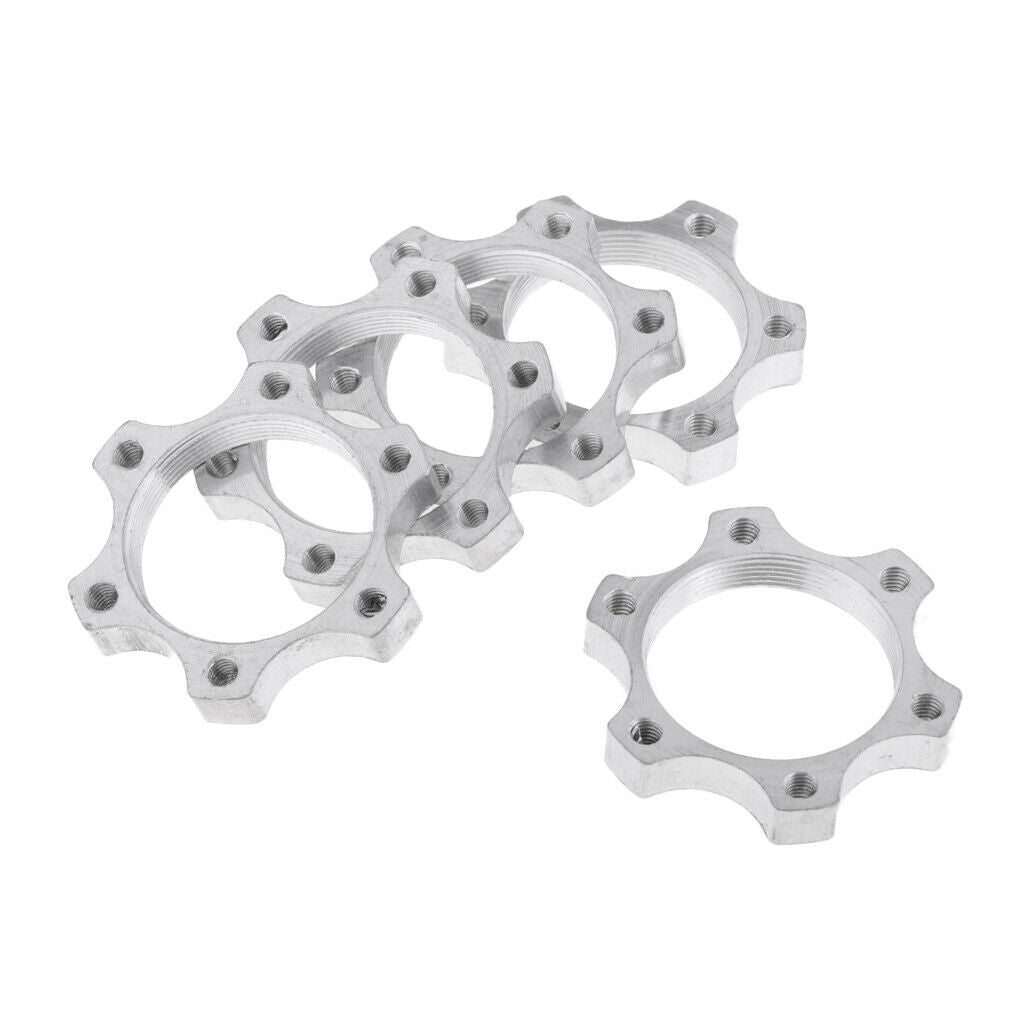 5Pcs Bicycle Threaded Hubs Disk Freewheel 6 Bolt Brake Rotor Flange Adapter Gear