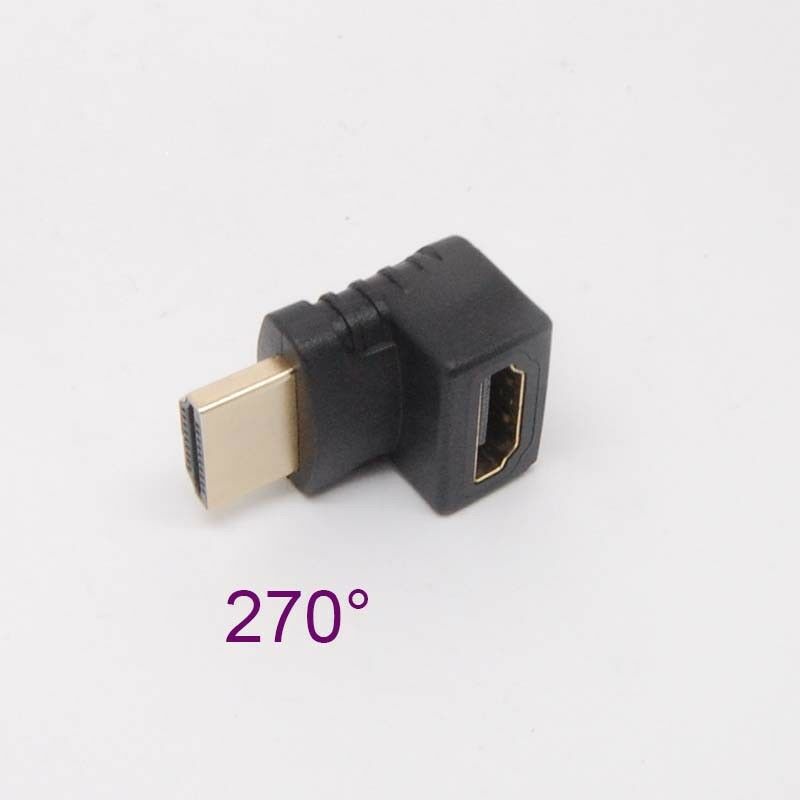 2PCS 270 Degree Right Angle HDMI Male to Female Plug Connector Adapter Extender