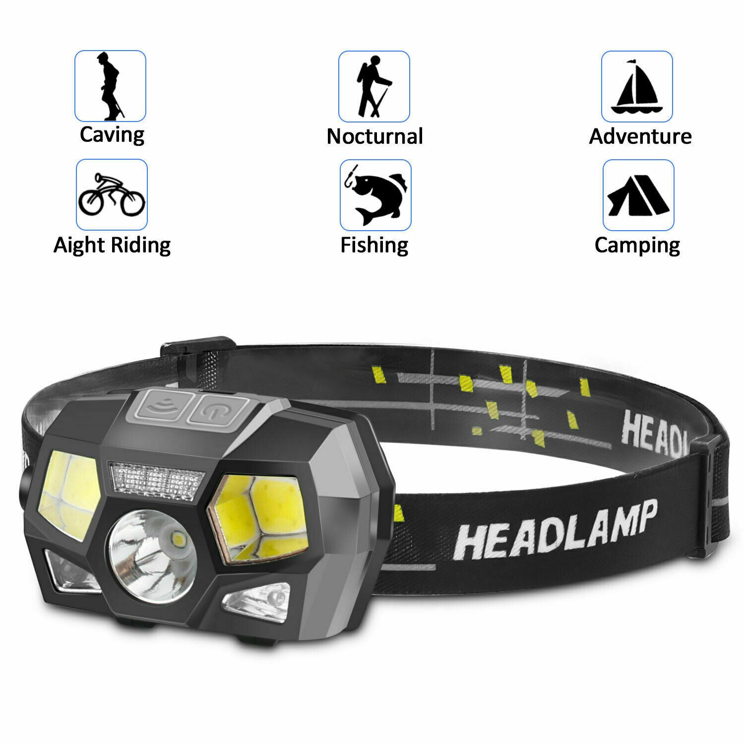 LED Headlamp USB Rechargeable Headlight Head Lamp Flashlight Camping Waterproof