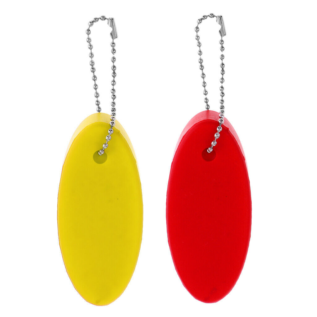2x Oval Foam Lightweight Floating Keychain for Water Sports