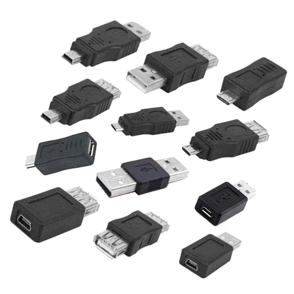 12pcs 12 in 1 OTG Adapter Converter Kit USB 2.0 Male to Female Micro Mini ï¼Œ