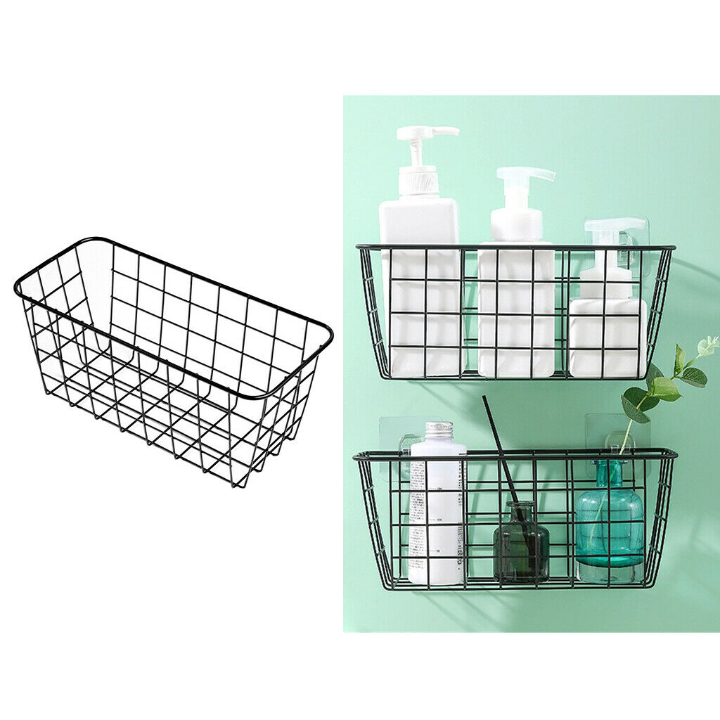 4x Grid Bathroom Soaps Basket Fruit Storage Shelf For Kitchen Bedroom Black