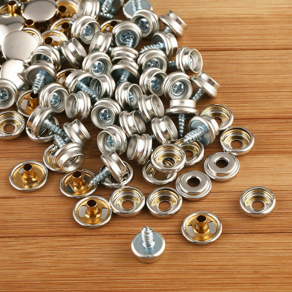 150PCS Boat Marine Canvas Fabric Snap Cover Button Socket Kits Metal