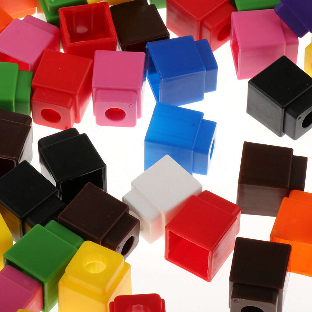 100 Pieces Kids Baby Math Link Cubes Manipulative Math Skill Aids 4 Colors