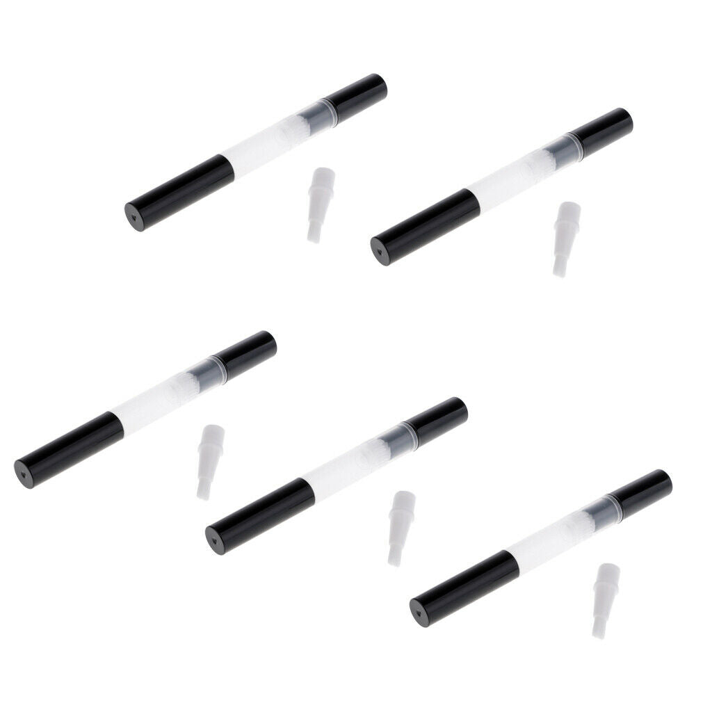 5 Pack Transparent Empty Nail Cuticle Oil Twist Pen Lip Gloss Balm Brush