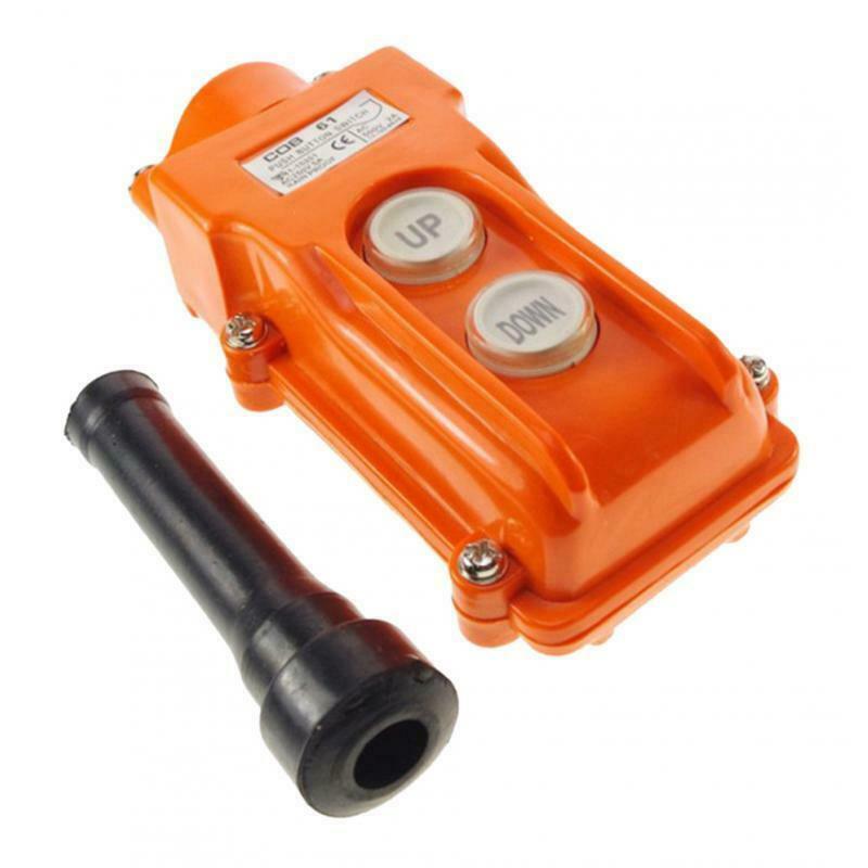 2X COB61 Hoist Push Button Switch Crane Pendant Control Station 200/500V Orange