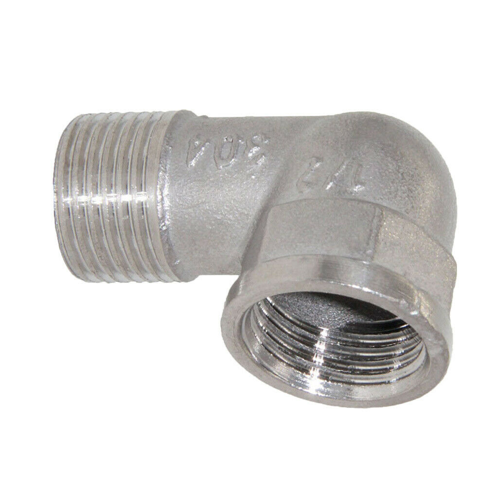 1/2" Double End Right Angle Pipe Fitting Threaded Elbow Connector DN15