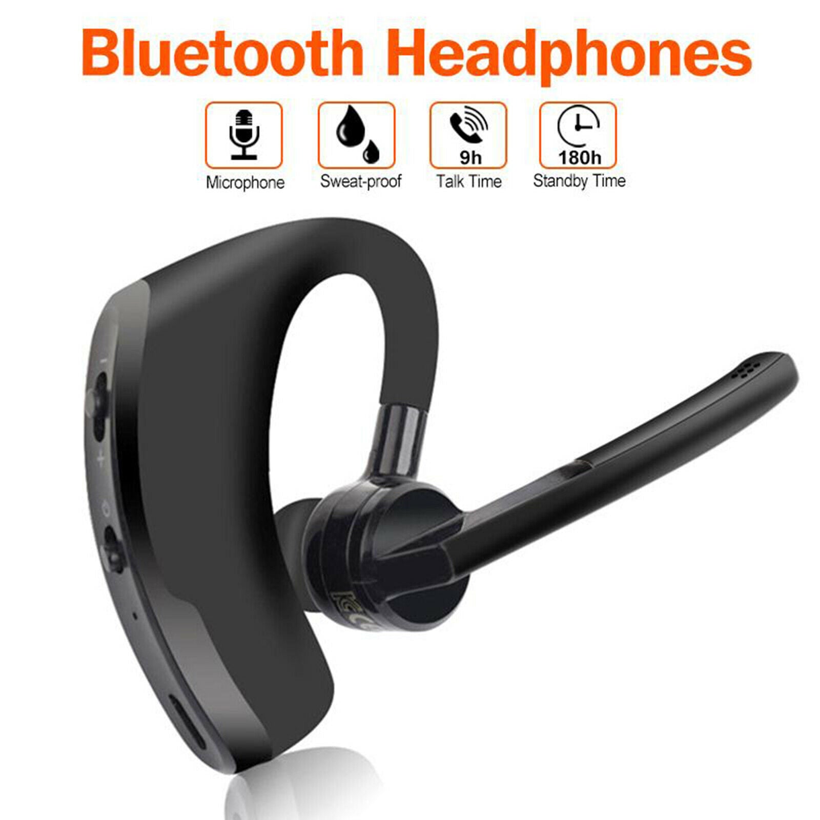 V8 Bluetooth Headset 9 Hrs HD Talktime CVC6.0 for Cell Phone Trucker Driver