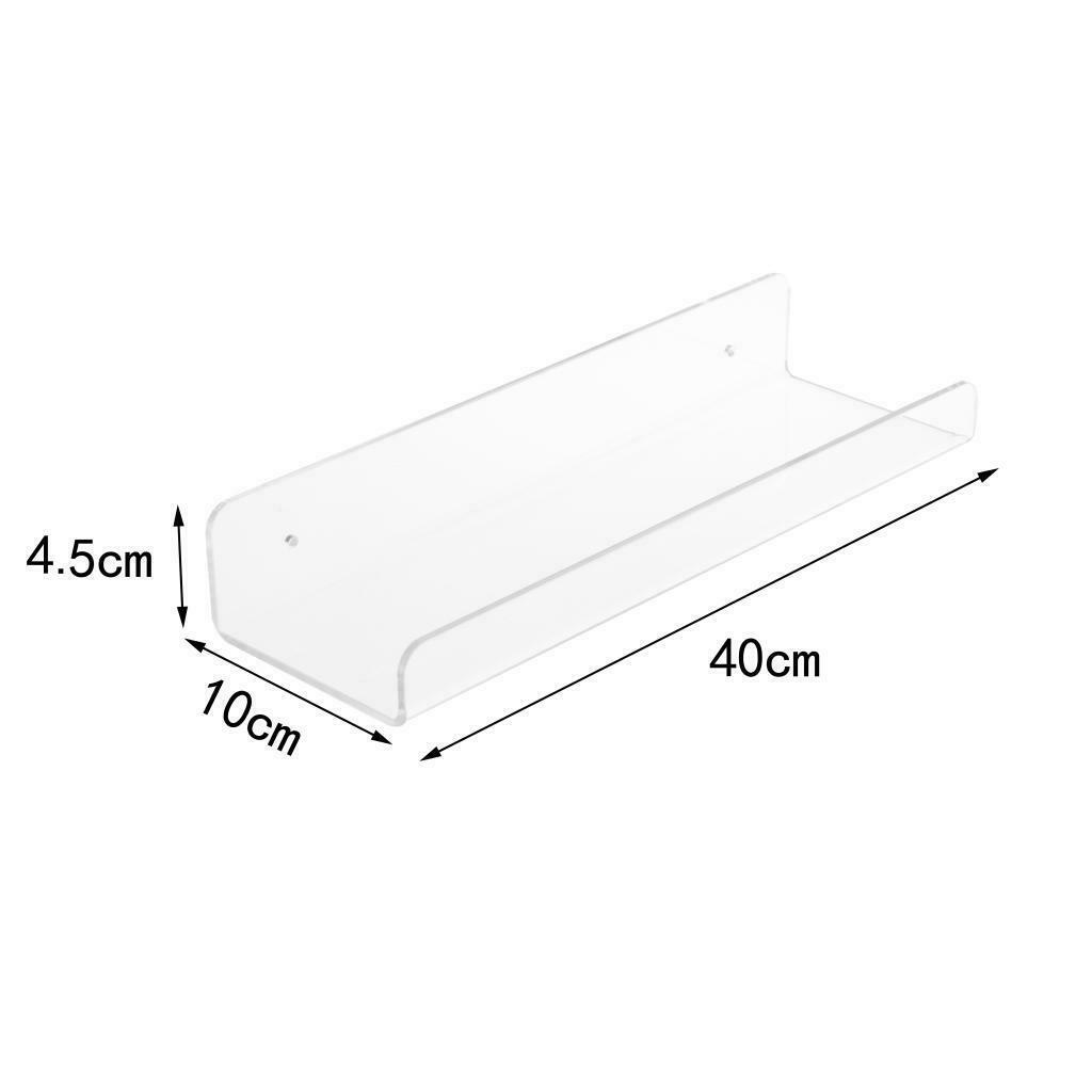 Clear Acrylic Shelf Holder Display Bathroom Bedroom Storage Fix Shelf New