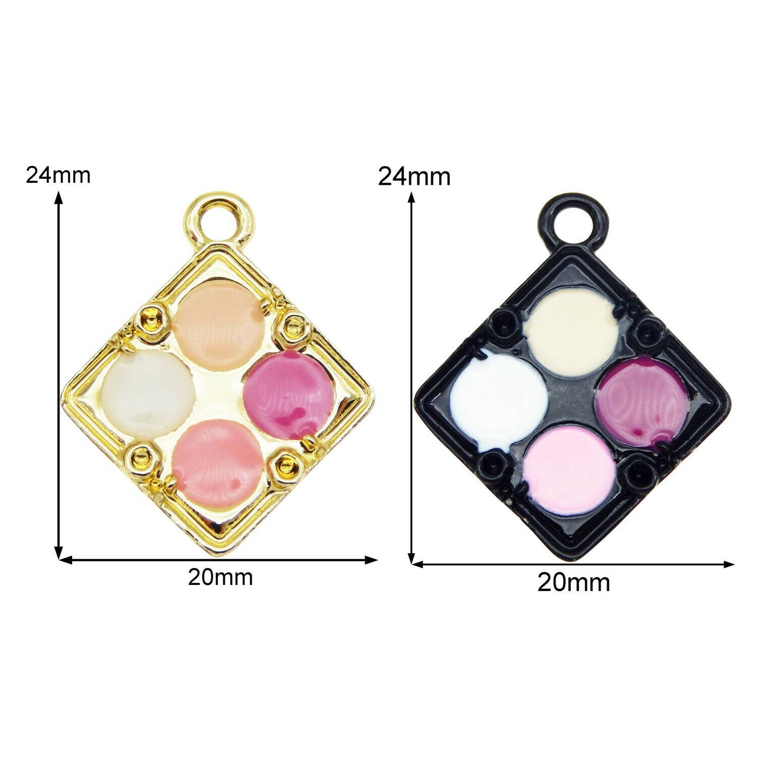 10 pcs Mix Eye shadow Enamel Charm Cosmetic Alloy For Earring Pendant 24*20mm