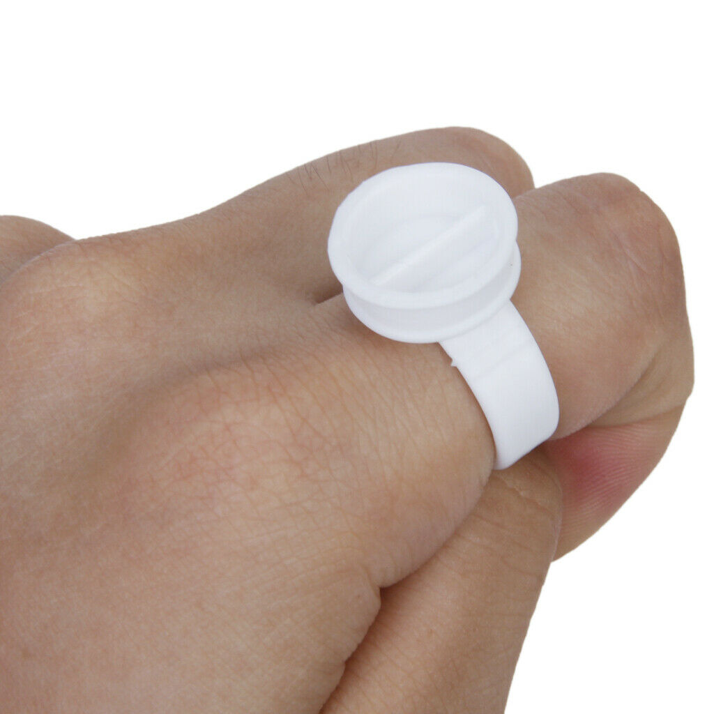 200Pcs Tattoo Ink Rings Nail Polish Eyebrow Lip Permanent Makeup Glue Cups