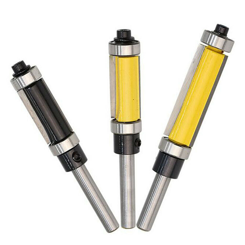 2pcs 1/4 '' Bearing Top And Bottom Bearing Flush Trim Router Bit