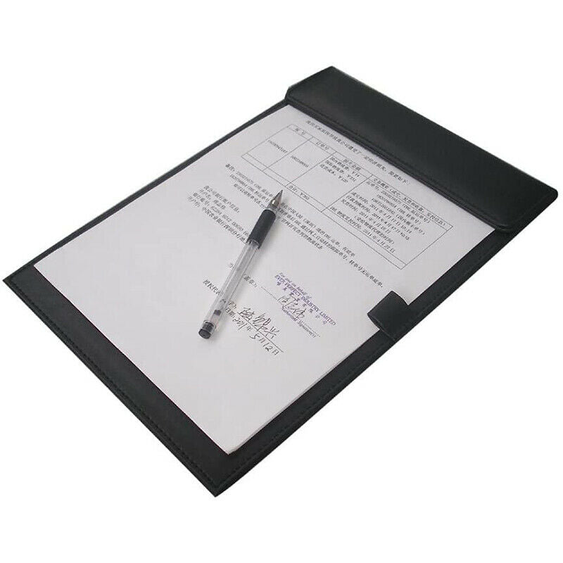 A4 PU Leather Storage Office Folder Clipboard, Letter Size Clip Hardboard, MP6I3