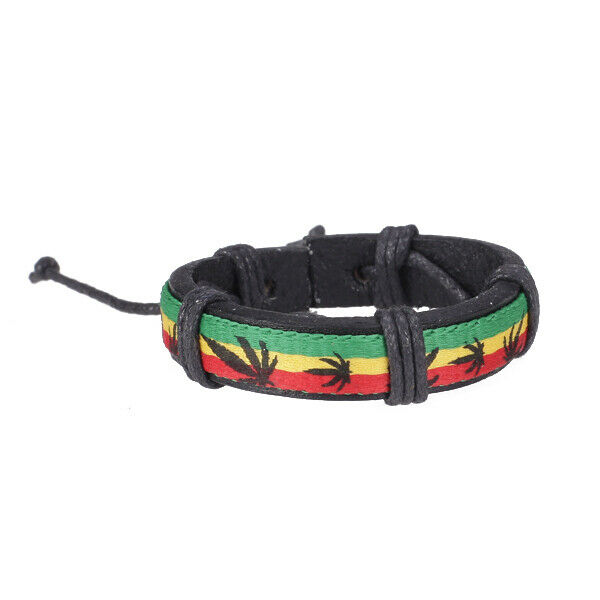 Mens Reggae Hiphop Surfer Tribal Woven Charm Bracelet Wristband Punk Bangle