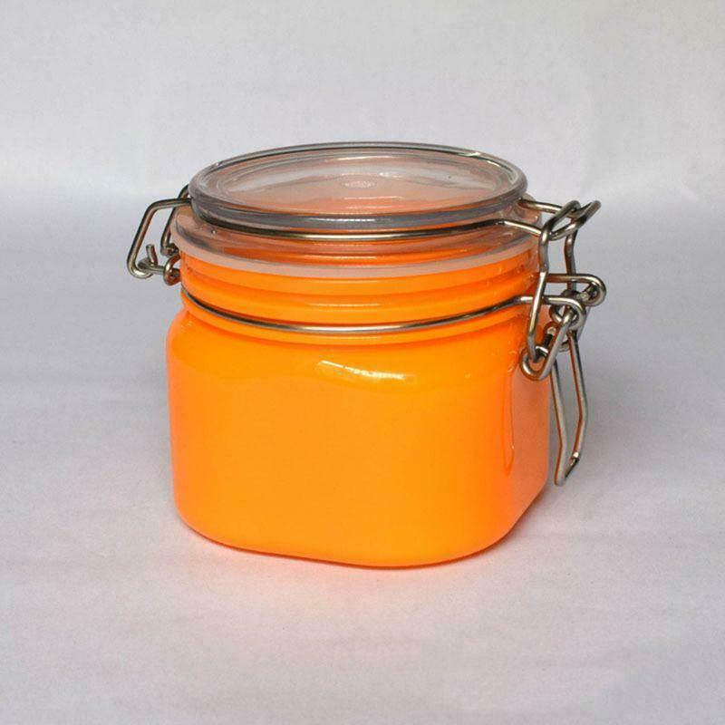 400ML Plastic Square Clip Top Storage Jar With Airtight Seal Lid Kitchen Food