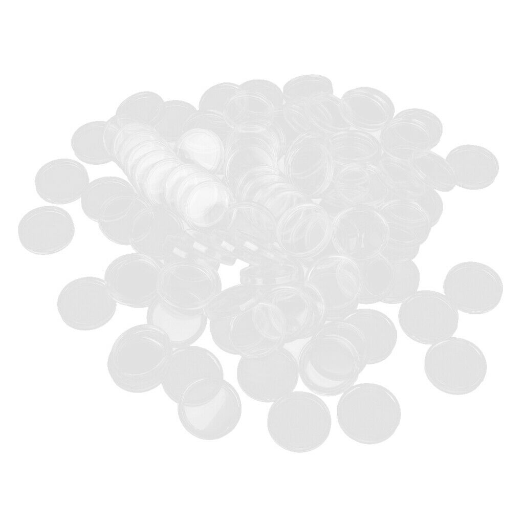 200x Small Coins Holder Round Case Box for Coin Display Supplies 32mm & 35mm