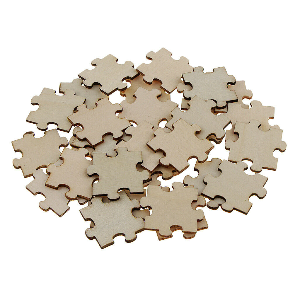 150pc Wooden Square Puzzle Pieces Embellish Craft Shape Blank Cardmaking Tag